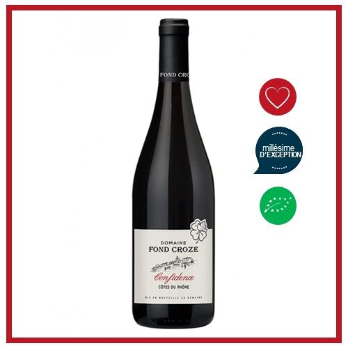 Domaine De Fond-Crozes "Cuvée Confidence"- Vin des Côtes Du Rhône - Vin Rhone Rouge - Millésime 2020 -BIO