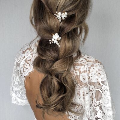 Vanessa Hairclips Gold Hair Accessory Bride