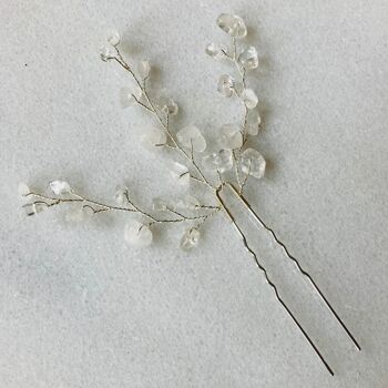 Lotis épingles à cheveux claires argent accessoire de cheveux mariée 2