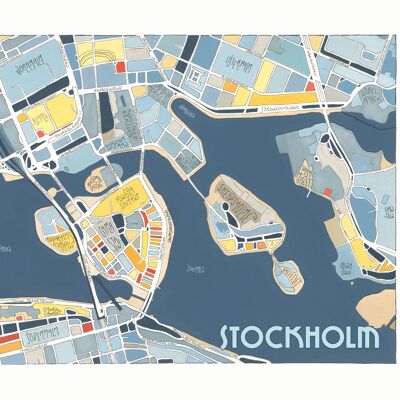 STOCKHOLM Stadtillustrationsplakat Wanddekoration