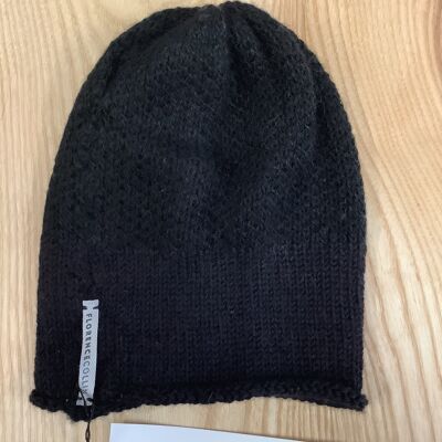 Corum Black Beanie in Baby Alpaca and Mohair wool. Man and woman