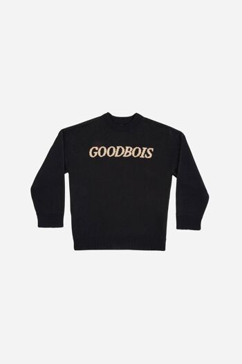 GOODBOIS - TRADEMARK KNIT CREWNECK NOIR 1