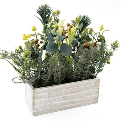 Selection Of Pine Leaves In Wooden Box 35cm