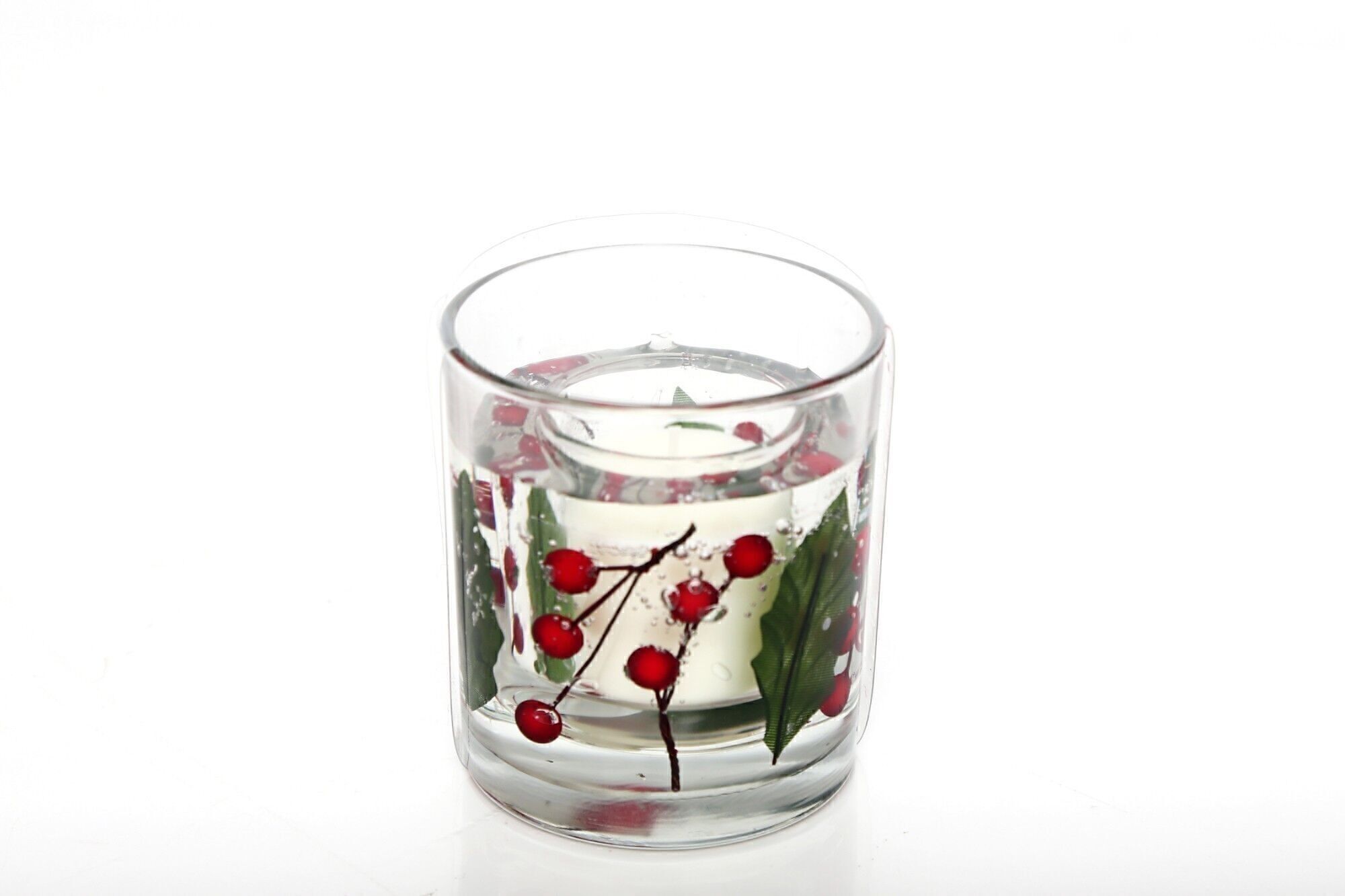 Candela di cera gel Berry & Holly 9 cm