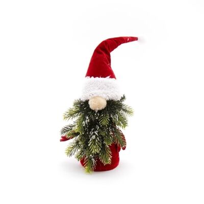 Babbo Natale Con Decorazione Ramo Di Albero 30cm