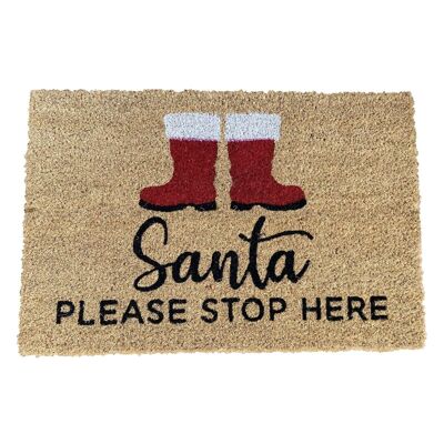 Santa Stop Here Felpudo Botas