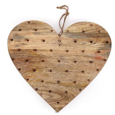 Tagliere in legno a forma di cuore 40cm