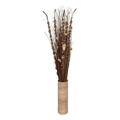 Arrangement de feuilles de palmier séchées tressées dans un vase 100 cm