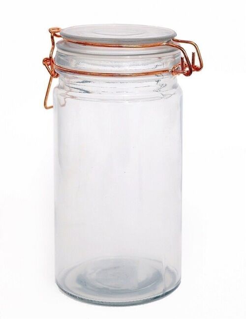 Kitchen Storage Jar With Copper Clip 20cm