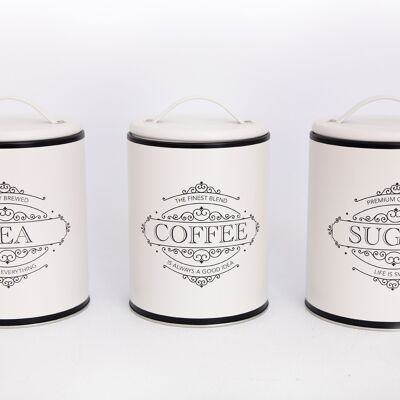 Black & White Tea, Coffee & Sugar Set