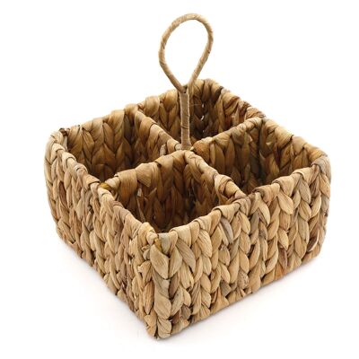 Square Raffia Weaved Cutlery Holder