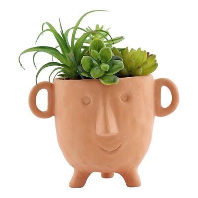 Vaso Di Terracotta Con Finto Cactus Grande