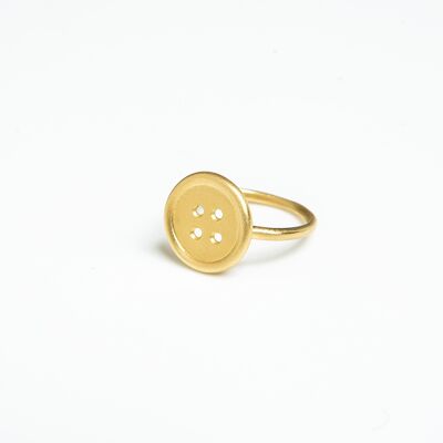 Gold button ring