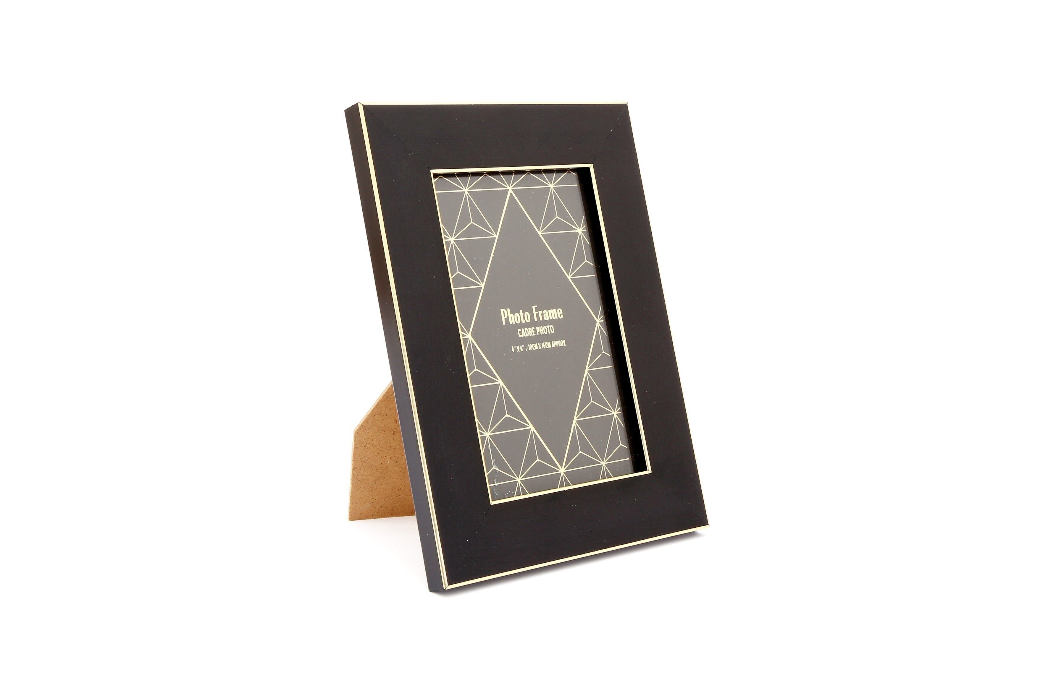 Cornice per foto con bordo nero e oro 4x6"