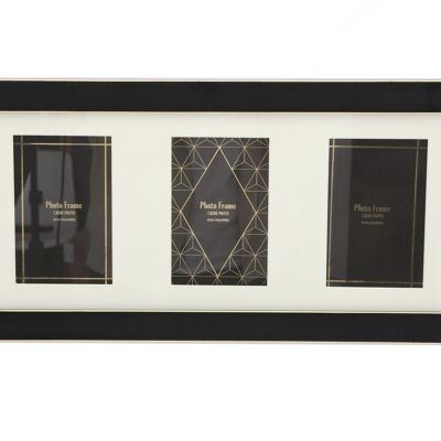 Black And Gold Triple Photo Frame 4x6"
