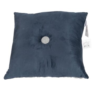 Coussin Décoratif Carré Double Face Bleu Foncé 36cm