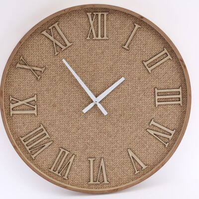 Reloj de pared tejido de arpillera Serenity de 50 cm
