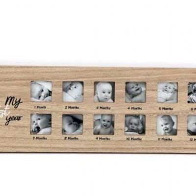 Baby 1st Year Wooden Photo Frame with Giraffe