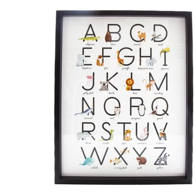 Baby Alphabet A-Z Animal Print Frame
