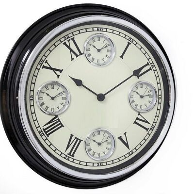 World Multi Clock mit glänzend schwarzer Einfassung