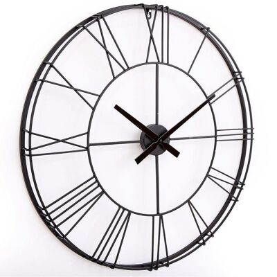 Black Metal Spoke Clock