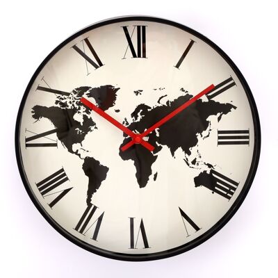 Reloj de diseño de mapa mundial 32cm