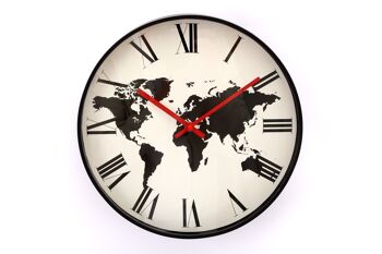 Horloge design carte du monde 32cm