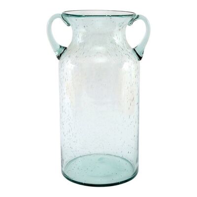Vase à fleurs en verre avec poignées Daisy Bubble Design 25cm