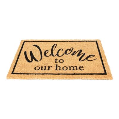Paillasson en fibre de coco avec "Bienvenue dans notre maison"