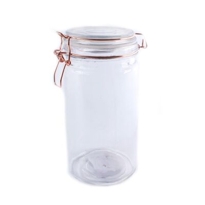 Storage Jar, Glass with Copper Wire Fastening