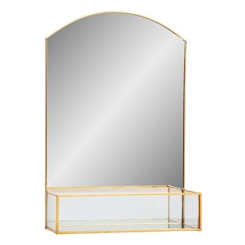 Miroir de table en métal doré
