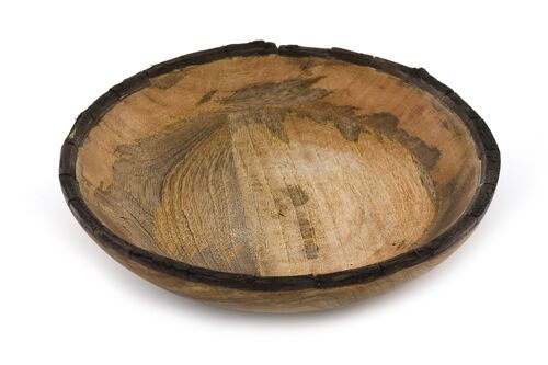 Wooden Bowl With Bark Edge 30cm