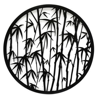 Natural Interiors Black Metal Bamboo Wall Decor