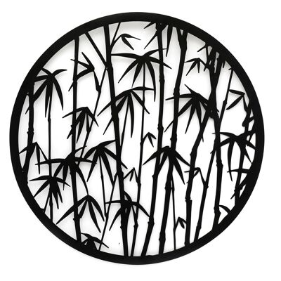 Natural Interiors Bambus-Wanddekoration aus schwarzem Metall