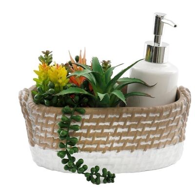 Soap Dispenser Tray with Succulent