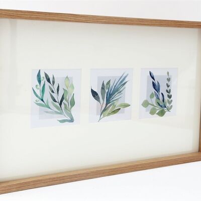 Triple Olive Art Wooden Frame