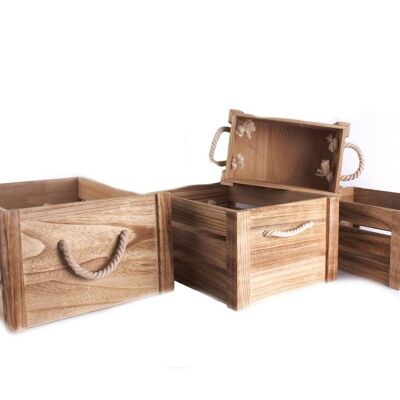 Conjunto de cuatro cajas de madera