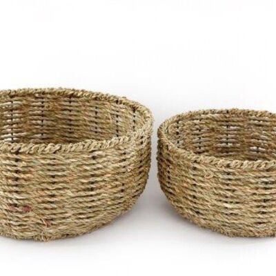 Set of 2 Dried Seagrass Baskets