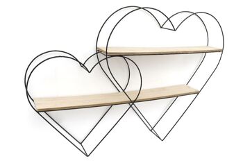 Etagère Murale Double Coeur 83cm 1