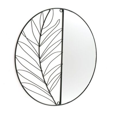 Synergy Specchio da Parete Foglia in Metallo 50cm
