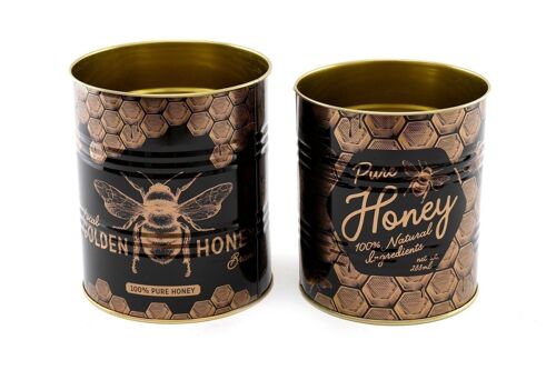 Set of 2 Bee Storage Tins