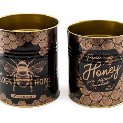 Set of 2 Bee Storage Tins