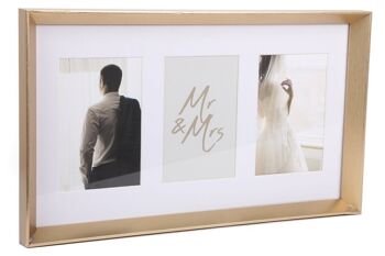 Cadre photo triple mariage 4x6"