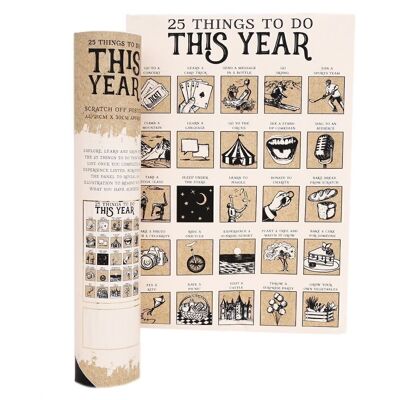 25 cose da fare quest'anno Scratch Poster