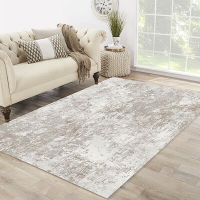 Designer Teppich Abstrakte Musterung Modern Beige Rose