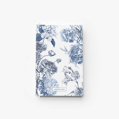 Agenda 2023, motif floral Jouy bleu