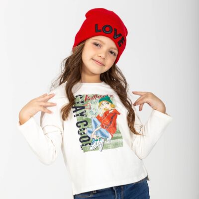 Girl's ivory T-shirt CAJEJE