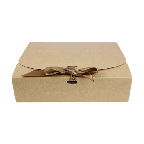 Pack of 12 Brown Kraft Box with Bow Ribbon