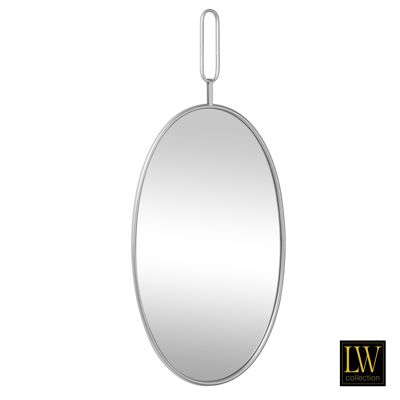 Wandspiegel zilver rond ovaal 45x96 cm metaal