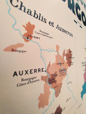 Carte des vins de Bourgogne - Idée cadeau pour amoureux du vin 6